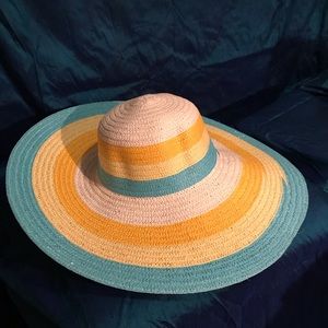 Multi colored beach hat. Tropically flavored.
